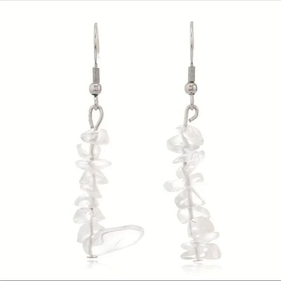 Clear Crystal Dangle Earrings - Picture 1 of 2
